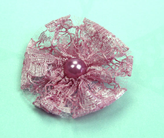 GT-3.5cm Dusty Pink Lace Pearl Flower